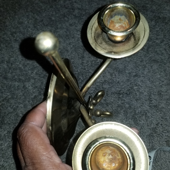 Set of 2 wall sconce brass double candelabra - Picture 4 of 4